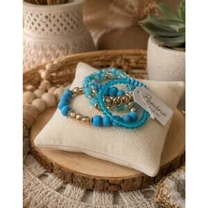 Pomina Blue Beaded Bracelet Stack New